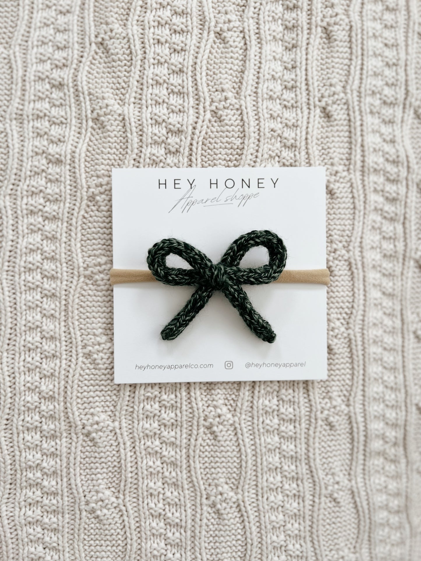 Darla Knit Bow in Pine