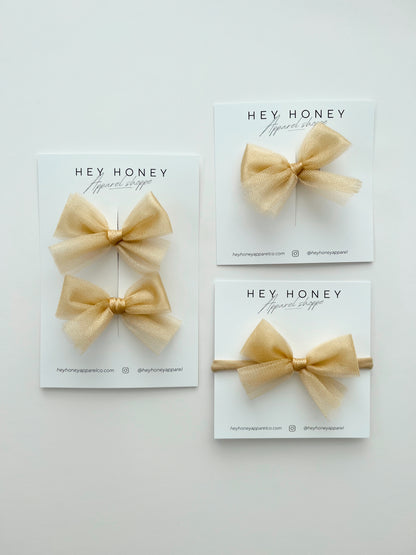 Gold Tulle Bow